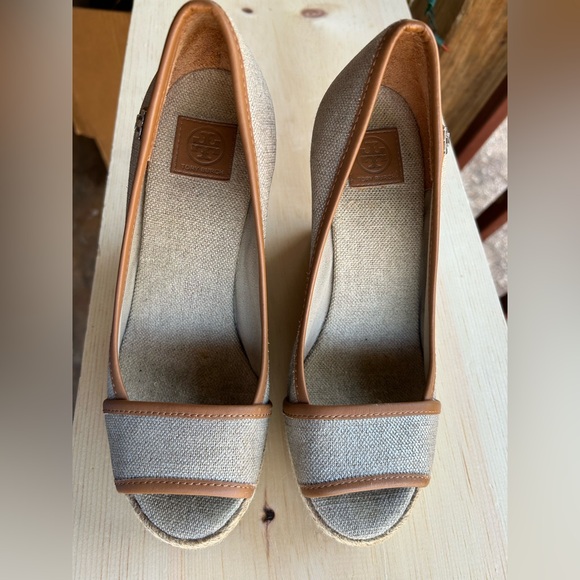 Tory Burch Brown and silver Wedge Sandals - Picture 2 of 8